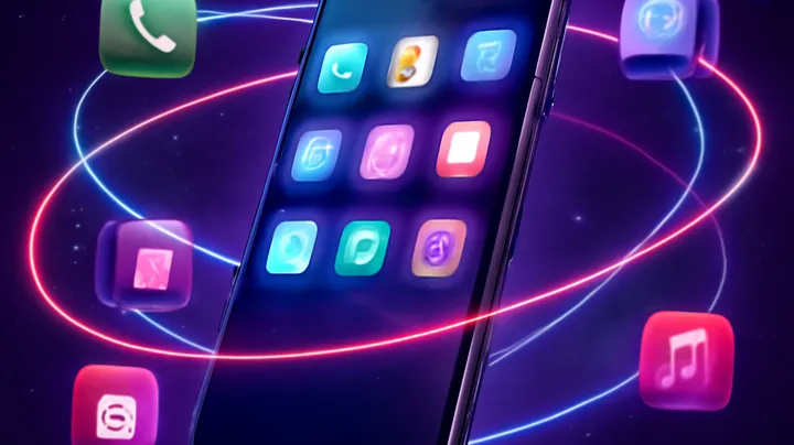 7666BDT COM Sleek smartphone floating in space